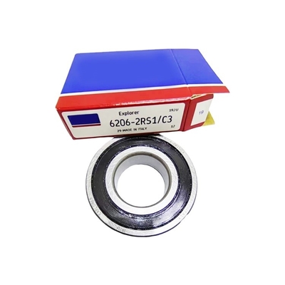 Einfachreihend chromierte Stahl-Wartungsfähige SKF-Groove-Kugellager 6206-2RS1/C3