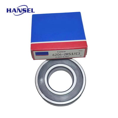 Einfachreihend chromierte Stahl-Wartungsfähige SKF-Groove-Kugellager 6206-2RS1/C3